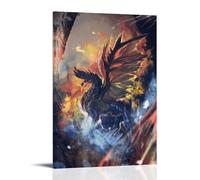 MADOMMED Monster Hunter Fan Art Poster Pintura Decorativa Lienzo Arte Mural Salón Póster Dormitorio Pintura, Arte de Pared Impresión de Imagen Moderna Decoración de Habitación Familiar 20 x 30