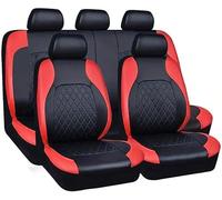 MadongJ Fundas Asientos Coche para Porsche Cayenne (2011-2017), Impermeables Juegos Cubreasientos Cuero Funda Asiento Protectores Funda De Asiento,D-Red