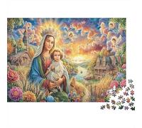 Madonna and Child Rompecabezas de 1000 Piezas para Familias | Sostenible Madonna Sosteniendo al Niño Jesús Actividad Divertida en el Hogar y Regalo 52x38cm/1000pcs