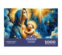 Madonna with Child and Angels Piezas Cortadas con Precisión Cartón Ecológico, Ideal para Reducir Estrés Y Calma Mental En El Día A Día 52x38cm/1000pcs