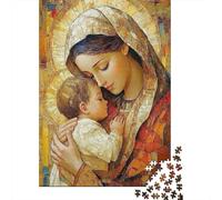 Madonna y el Niño 1000 Piezas Cartón Resistente Rompecabezas Premium Amantes De La Familia Alivio del Estrés Regalos Paquete De Valor 52x38cm/1000pcs