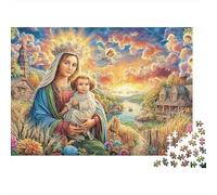 Madonna y el Niño Sturdy Cardboard DIY Arte de la Sagrada Familia Jigsaw Puzzle for Adults Kids Educational Development for Birthday Holiday Puzzle Fans 52x38cm/1000pcs