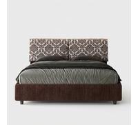 Mados - Cama de matrimonio con baúl, 160 x 190 cm, tejido Mados Giada Agata, color marrón