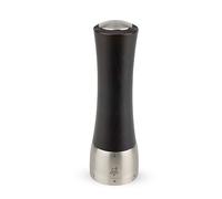 Madras u'Select - Molinillo de sal manual, ajustable, acero inoxidable y madera de haya, chocolate, 21 cm