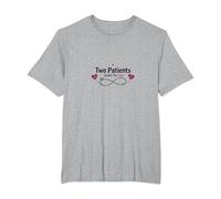 Madre Bebé Enfermera: Dos Pacientes duplican el Latido del corazón del Amor Camiseta, Hombre Tallas Grandes, Gris Jaspeado, 6X Alto