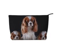 Madre Cavalier King Charles Spaniel con Cachorros,Neceser de Pana, Neceser de Maquillaje portátil, Neceser de Viaje