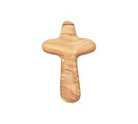 Madre Comfort Cross: textura de grano natural, forma curva ergonómica, artesanía resistente, memoria de simpatía memoria | Pequeña cruz adhesiva para la práctica de fe, alivios del estrés, devoción re