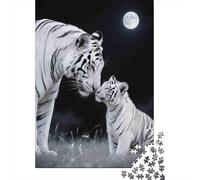 Madre del Tigre Blanco Rompecabezas Clásico 1000 Piezas para Adolescentes Y Adultos, Cartón Reciclado, Decoración Interior, Regalo Día De Caja, Reto Mental 70x50cm/1000pcs