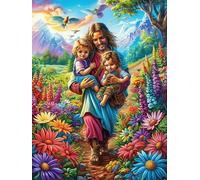 Madre e hijo en el jardín Puzzle 300 Piezas Cartón Blanco Premium Para Expertos Sueño de pintura al óleo de cuento de hadas Actividad Compartir Familia Desarrollo Cognitivo Garantía Satisfacción 300 P