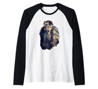 Madre e Niño Arte Vintage Floral Mujer Camiseta Manga Raglan