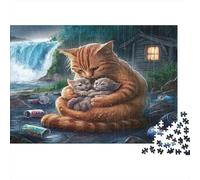 Madre Gata con Gatitos Puzzles 1000 Piezas Papel Reciclado para Adultos Puzzle para Adultos Juego desafiante Regalo Divertido para casa Excelente Idea de Regalo Partir de 12 años 38x26cm/1000pcs