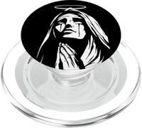 Madre María Santa Oración Bendita Blackwork Minimal PopSockets PopGrip para MagSafe