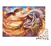 Madre Nativa Americana Puzzle 1000 Piezas para Personas Mayores Sin Polvo Caja Regalo Más Vendido Actividad para Fiestas Cartón 38x26cm/1000pcs