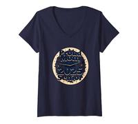 Madre Orgullosa de una celebración de graduación Senior 2025 Camiseta Cuello V, Mujer, Azul Marino, L
