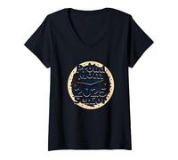 Madre Orgullosa de una celebración de graduación Senior 2025 Camiseta Cuello V, Mujer, Negro, L