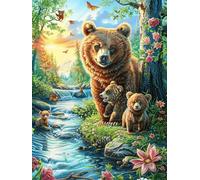Madre Oso Pardo y su Cachorro Puzzle 500 Piezas 3D Creativo Animal fantástico de Animales Salvajes Rompecabezas para Hombres Y Mujeres Decoración Hogar Moderno Construir Maquetas 500 PCS