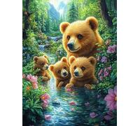 Madre Oso Pardo y su Cachorro Puzzle 500 Piezas Regalo Ideal Original Animal Plant Hada Tale Rompecabezas 3D Obra De Arte para Hombres Y Mujeres DIY Creativo Aliviar Estrés 500 PCS