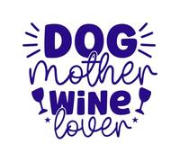 madre perra amante del vino Calcomanías de pared de papel adhesivo 67.2x77.9cm Decoración de tiendas Azul oscuro