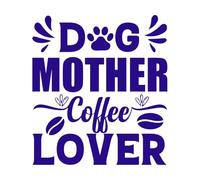 madre perruna amante del café Calcomanías de pared de papel adhesivo 67.2x74.6cm Embellecimiento de paredes Azul oscuro