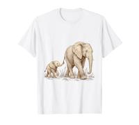 Madre y cría de Elefante: estética de Sabana Camiseta
