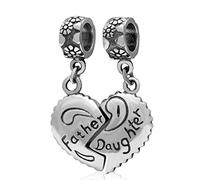 Madre y Hija encanto plata de ley 925 colgante de corazón amor familia colgante Charm Dangle encanto para pandora Pulsera