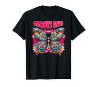 Madres Fab Day Groovy Hippie 60s Colorido 70s Mariposa Mamá Camiseta