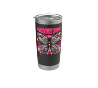 Madres Fab Day Groovy Hippie 60s Colorido 70s Mariposa Mamá Vaso térmico de acero inoxidable de doble pared