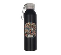 Madrid - Botella de agua aislada de acero inoxidable con diseño de mapa de la ciudad de España