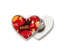 Madrid - Broche de metal con forma de corazón y texto "Love"