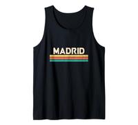 Madrid España Ciudad Nombre Clásico Vintage Colores Diseño Camiseta sin Mangas