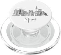 Madrid España Horizonte Europa Viaje Souvenirs Negro Paisaje urbano PopSockets PopGrip para MagSafe