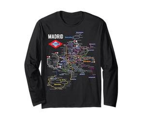 Madrid España Metro Metro tren mapa camiseta regalo Manga Larga