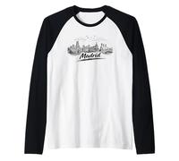 Madrid, España, Perfil de la Ciudad, Bosquejo, Viaje Camiseta Manga Raglan