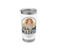 Madrid España Retro Viaje Ciudad Española Camiseta Vaso térmico de acero inoxidable de doble pared