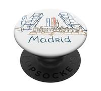 Madrid España Viaje Souvenir Panorama City Monumento Regalo PopSockets PopGrip Adhesivo