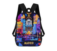 Madrid Geometric Night - Vibrant Urban Illustration Mochilas Infantiles Mochila Escolar Mochila Impresa En 3D Para Niños Mochilas De Viaje Bolsas Para Libros Mochila Escolar Para Niños 17inch