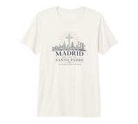 Madrid Recibe al Papa Peregrino Católico Junio 2026 Camiseta Premium