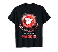 Madrid Spain Map: Total Lunar Eclipse Blood Moon 7 Sep 2025 Camiseta