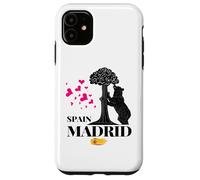 Madrid Spain the Bear & the Strawberry Tree Graphic Design Carcasa para iPhone 11