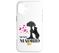 Madrid Spain the Bear & the Strawberry Tree Graphic Design Carcasa para iPhone 16 Plus