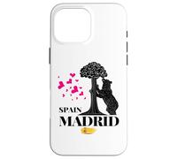 Madrid Spain the Bear & the Strawberry Tree Graphic Design Carcasa para iPhone 16 Pro Max