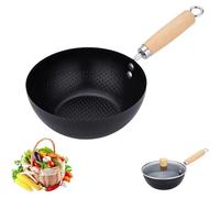Madridwind Fish Scale Pattern Flat Bottom Non-Stick Pan, Handmade Round Cooking Wok, No Chemical Coated Frying Nonstick Pan for Induction & Gas Stoves (24cm)