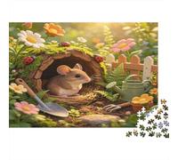 Madriguera de Ratón del Bosque Puzzle de 1000 Piezas Papel para Adultos Escena de Jardín Soleado Puzzle para Toda la Familia Relajación Decorativo Regalo 38x26cm/1000pcs