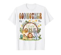 Madrina De La Salvaje Uno Primer Bday Safari Jungle Animal Camiseta