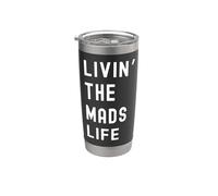 Mads viviendo la vida de Mads Nombre Divertido Vaso térmico de acero inoxidable de doble pared