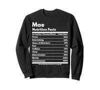 Mae Nutrition Facts Gift Funny Nombre Personalizado Mae Sudadera