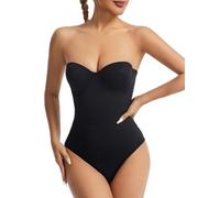 Maeau - Body Moldeador Mujer Control del Abdomen con Correa Hombro Desmontable Bodies Reductora Adelgazante XXL Negro