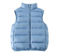 Maeau - Chaleco Sin Mangas Niña Niño Primavera Otoño Invierno Niños Chaqueta de Plumón Sin Mangas Abrigo Cálida Ligera Chaleco de Plumas Cremalleras Impermeable - Azul - 6-7 Años