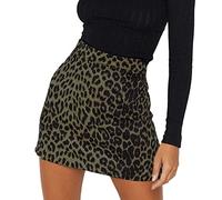 Maeau - Damen Rock Kurzer,Wildleder Business Rock Bleistift Basic Rock Hohe Taille Leoparden Print Minirock Elegant Sexy Rock High Waist Faux Suede Short Skirt - Grün - XL