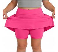 Mädchen Sportrock mit integrierter Shorts Taschen Tennis Cheerleading Bequem elastisch atmungsaktiv Sommer Freizeit Rock Mädchen (8-9 Years)